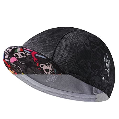 Black Cycling Cap - Polyester Funny Cycling Hat-Under Helmet - Cycling Helmet Liner Breathable&Sweat Uptake - color: Black Bb