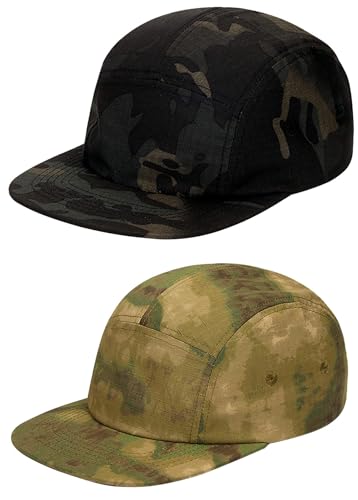COOLSOME Camo Hat 5 Panels Hats Camper Hunting Cap - color: L (7 1/2- 7 3/4)| Camo Green |Flat-brim