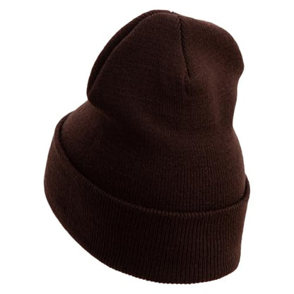 e4Hats.com 12 inch Cuffed Knit Long Beanie - color: Brown