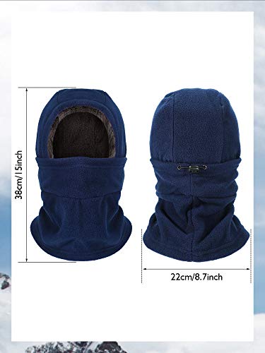 Geyoga Winter Fleece Balaclava Hat for Men Women - color: Blue, Rose Red