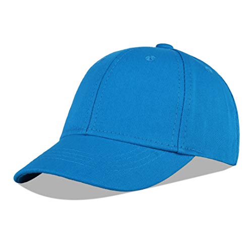 LANGZHEN Cotton Outdoor Toddler Girls Boys Plain Baseball Cap Baby Infant Structured Adjustable Hat for Kids Sun Hat - color: Blue, size: Medium
