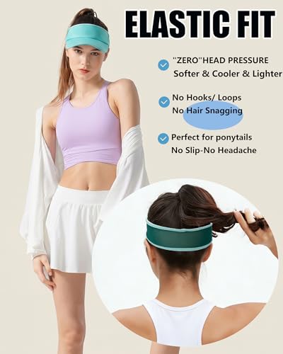 Sports Sun Visors Hat Women Men,Lightweight Cooling Stretchy Visor - color: 1-white