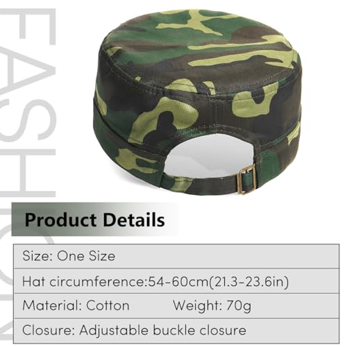 Unisex Basic Cadet Army Caps Everyday Military Style Hat - color: Camo-green
