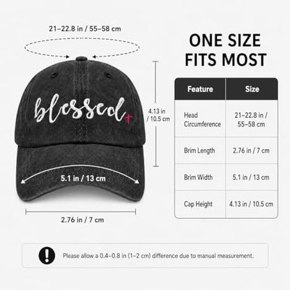 Man of God Husband Dad Embroidered Hat Camping Caps for Women - color: Blessed 23