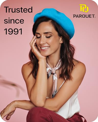 Parquet Solid Color French Beret Hat. Classic French, Casual and Chic Lightweight Cap for Women - color: Turquoise