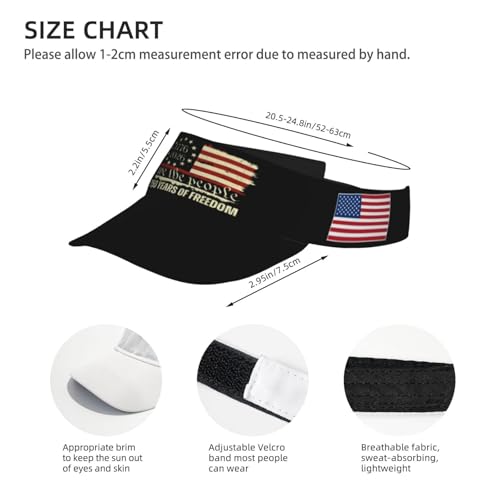 United States 250th Anniversary Hat USA Est 1776 America Patriotic Visor Cap Adjustable Sun Hat for Women Men Sports Beach - color: Black20