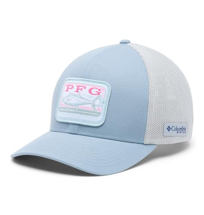 Columbia Unisex PFG Patch Mesh Ball Cap - color: Dockside Blue Mackerel Tin, size: Large-X-Large