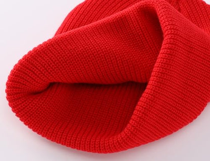 Connectyle 2 Pack Classic Cuffed Beanie Hat for Men & Women Warm Winter Knit Hat Thick Beanies Skull Cap Acrylic Watch Cap - color: Black+red