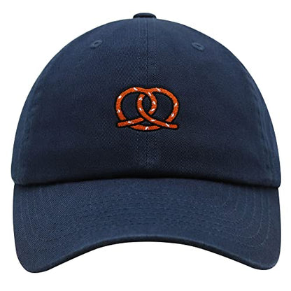 JPAK Pretzel Premium Dad Hat Embroidered Cotton Baseball Cap Snack - color: Navy