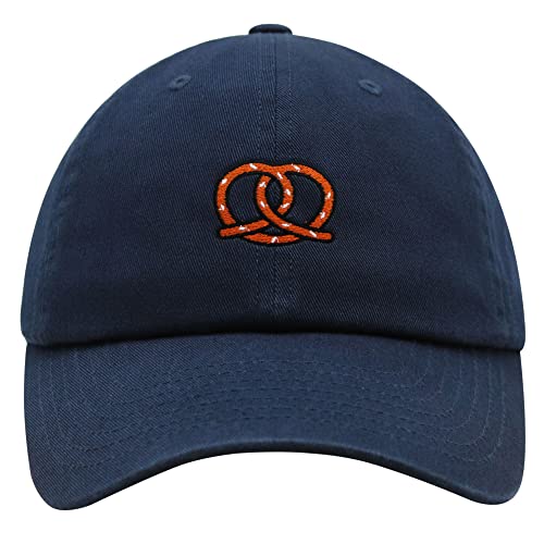 JPAK Pretzel Premium Dad Hat Embroidered Cotton Baseball Cap Snack - color: Navy