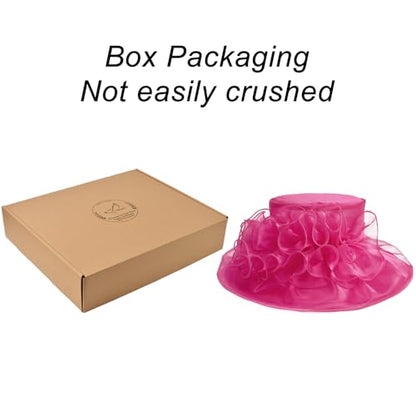 2026 Derby Hats for Women Ladies, Classy Organza Sun Hat, Church Tea Party Wedding Kentucky Fascinator Hat - color: 2a-4541-rose Red