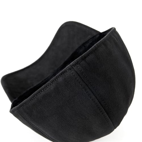 Men's Fitted Cap Winter Fleece Warm Full Closed Baseball Caps Curved Brim Blank Elastic Closed Back Hat K277N - color: Black, size: 7-7 1/4