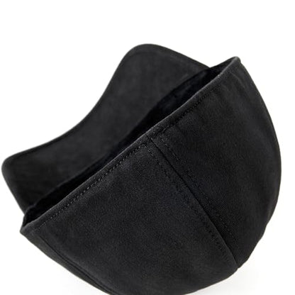 Men's Fitted Cap Winter Fleece Warm Full Closed Baseball Caps Curved Brim Blank Elastic Closed Back Hat K277N - color: Black, size: 7-7 1/4