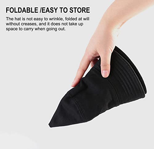 XYIYI Fashion Embroidery Bucket Hat Cotton Beach Fisherman Hats for Women Girls - color: Mushroom Black