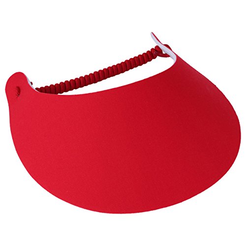 Women's Solid Color Design Lightweight Packable Foam Visor for Sun Protection and Outdoor Activities - color: Red