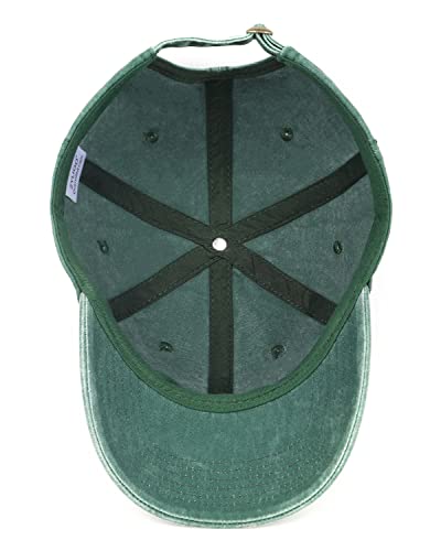 Zylioo XXL Baseball Cap for Big Heads Men Women, Washed Denim Dad Hat - color: Hunter Green, size: Large