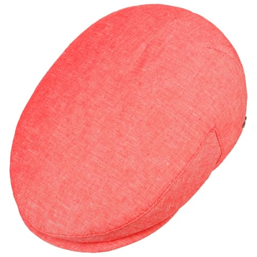Lierys Inglese Linen Flat Cap Newsboy Linen Cotton Made in Italy Men Spring Summer Red - color: Red, size: 7 3/8