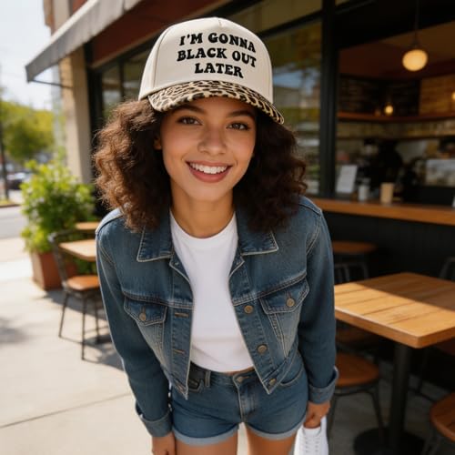 Embroidered Trucker hat for Women Men Baseball Hat Adjustable Unisex Cotton for Soccer Supporters - color: I-leopard Print