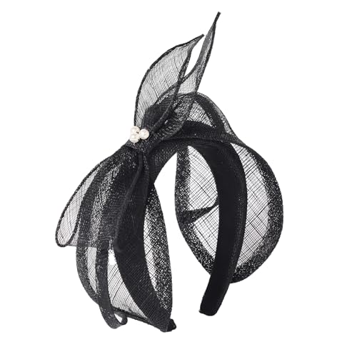 Women's Fascinators Hats Wedding Sinamay Headband Church Cocktail Dresses Headwear Tea Party Hat Accessories - color: A Black