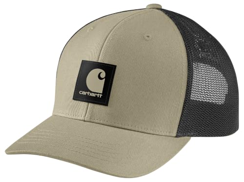 Carhartt Men's Rugged Flex Twill Mesh-Back Logo Patch Cap - color: Faded Fatigue
