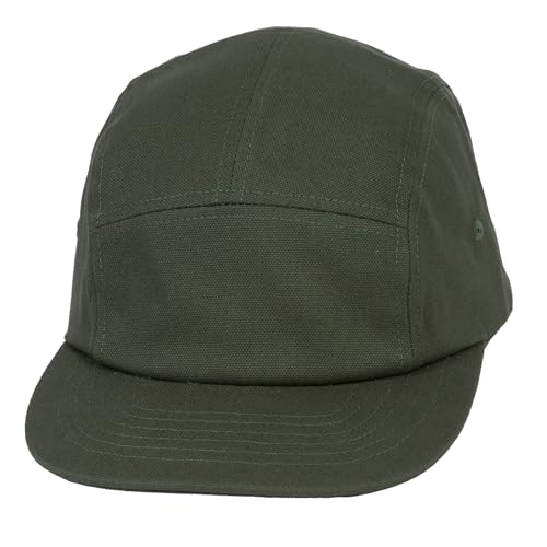 TOP HEADWEAR 5 Panel Hat for Men - Classic Canvas Camper Cap - color: Green