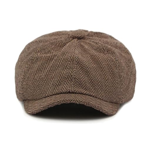 남성용 클래식 뉴스보이 플랫 캡 개츠비 아이비 캐비 모자 - color: A-Coffee