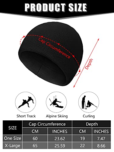 Geyoga 6 Pcs Fleece Beanie Fleece Skull Cap - color: Variegated Colors, size: One Size