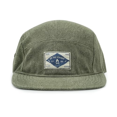 Croogo 5 Panel Hat Flat Brim Baseball Cap for Men Women Vintage Streetwear - color: 5p02-green