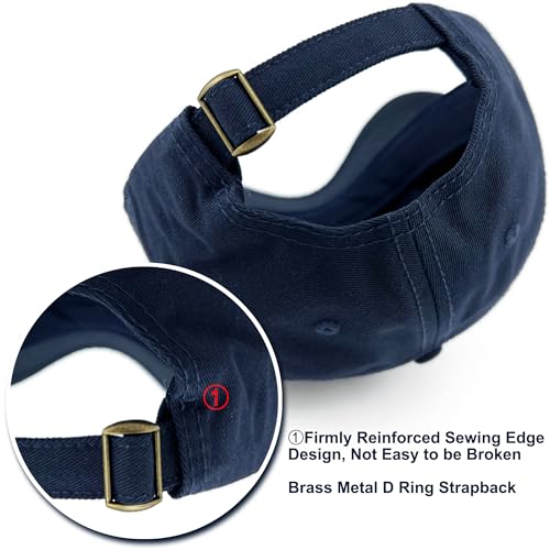 Loneshark Short Brim Baseball Cap for Running Small Bill Umpire Hat - color: Navy