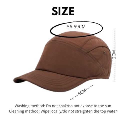 5 Panel Hat, Quick Dry Baseball Cap, Drawstring Elastic Sport Cap for Running, Fishing - color: Black