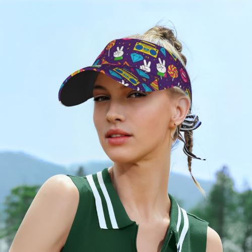 Leopard Print Sunscreen Visor Cap Adjustable Empty Top Athletic Beach Hat - color: 12