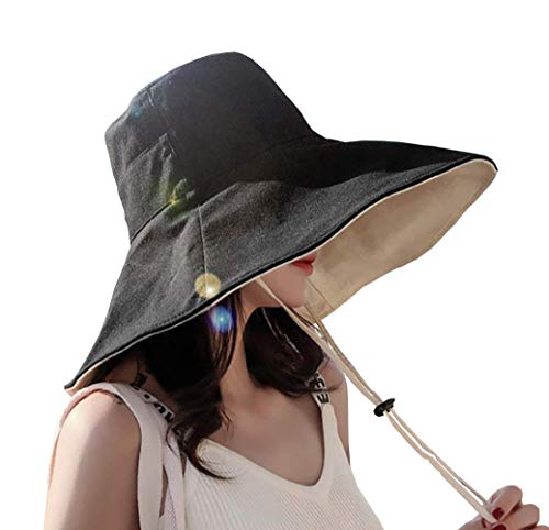 FaroDor Women's Reversible Bucket Hat UV Protection Packable Travel Cap Wide Brim Sun Hats 2026 - color: 3black