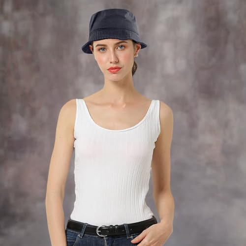Falari Men Women Unisex Cotton Bucket Hat 100% Cotton Packable for Travel Fishing Hunting Summer Camp - color: Charcoal, size: Small-Medium