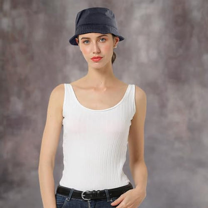 Falari Men Women Unisex Cotton Bucket Hat 100% Cotton Packable for Travel Fishing Hunting Summer Camp - color: Charcoal, size: Small-Medium