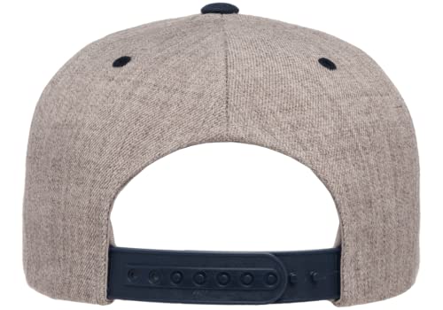 Mrlahat 6089 Yupoong Yp by Flexfit 6-Panel Structured Flat Visor Classic Snapback Cap with Black Bandana - color: Heather / Navy