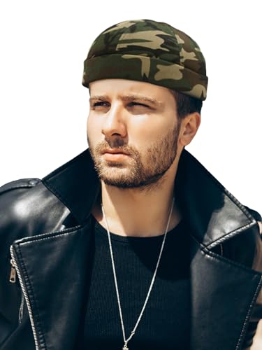 Dome Brimless Docker Cap Sailor Beanie Cap Visorless Hat for Men & Women - color: Camo