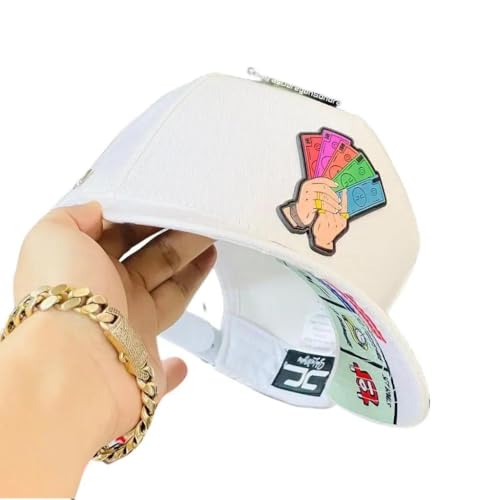 Snapback Hat for Men & Women, Flat Brim Baseball Cap, Adjustable Embroidered Hip Hop Streetwear Cap - color: Design 02
