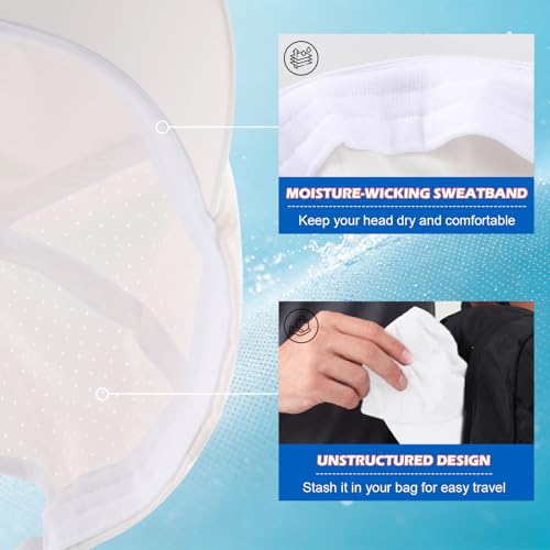 Connectyle Quick Dry Performance Run Hat for Men Women Lightweight Adjustable Sports Cap UPF 50+ Sun Protection Baseball Cap - color: White