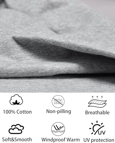 ROYBENS 100% Cotton T-Shirt Beanie for Women Men Slouchy Soft Skull Cap - color: 2pcs-black, Light Grey
