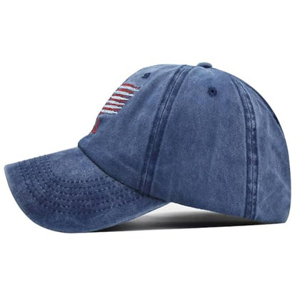 Women's Men's Fashion Baseball Cap Adjustable Strapback Hats Dad Hat Visor Sports Hat - color: American Flag - Navy Blue