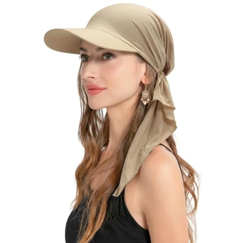 ZLYC Chemo Headwear for Women Brim Visor Head Scarf Pre Tied Headwraps Lightweight Skull Cap - color: Solid Khaki