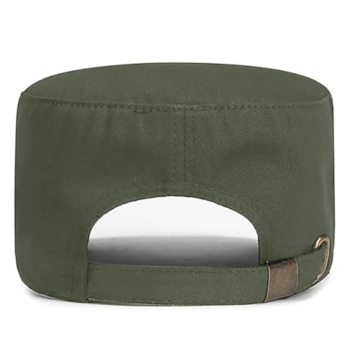 Men's Military Cadet Hat Flat Top Newsboy Cap - color: Green