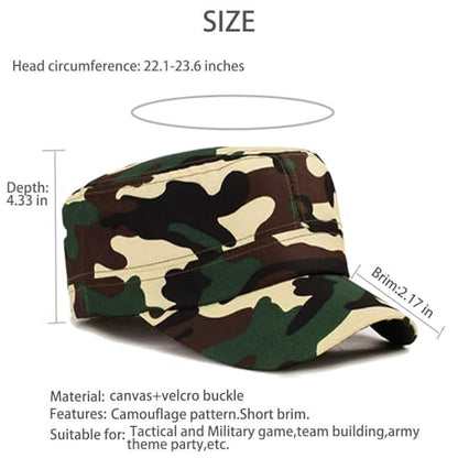 Army Hat Boys,Fatigue Camo Soldier Cap,Military Party Birthday Helmet - color: 12pcs Camouflage