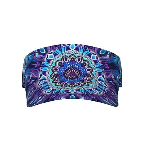 Vintage Mandala Sports Sun Visor Hat Men Women Adjustable Hats Empty Top Cap for Running Tennis Golf - color: Color-15