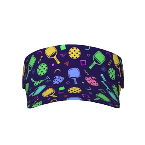 Unisex Adjustable Sports Sun Visor - color: Pickleball