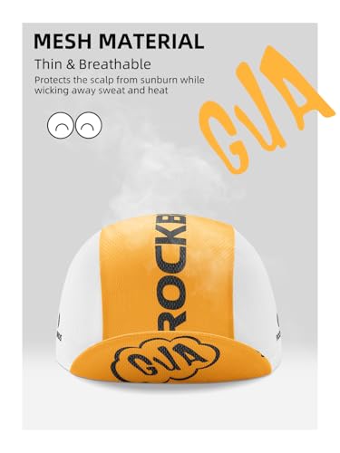 ROCKBROS Cycling Cap, Lightweight Cycling Hat with Sun Visor, Breathable Under Helmet Cap, Sun Protection Bike Hat, Cartoon