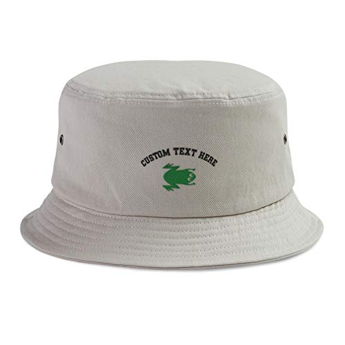 Custom Bucket Apparel Hat Happy Frog Style B Embroidery Hats for Men & Women - color: Khaki Personalized Text Here