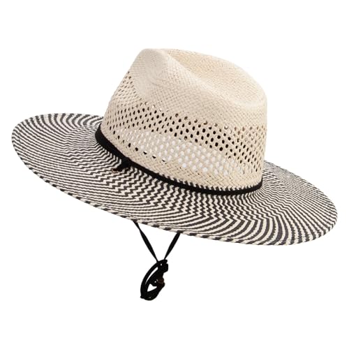 Jeanne Simmons Women's 3.5 Inch Brim Woven Paper Hat - color: Black Tan