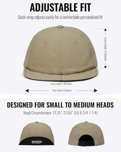 CLAPE Color-Block Short Brim Cap, Quick Dry Lightweight Outdoor Hat - color: Bs26sb08-lightkhaki&black