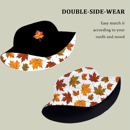 Bucket Hat for Men Women Funny Holiday Fishing Hat Cute Fisherman Cap - color: T-leaves